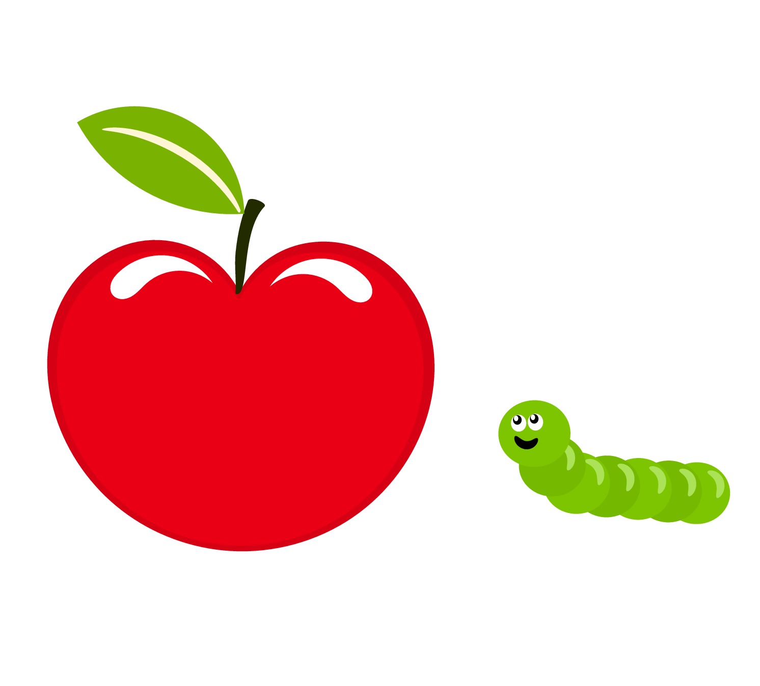 Caterpillar eating apple